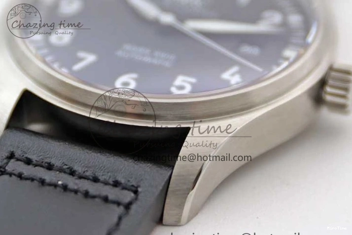 MIROTIME 0506 Vibrant Mark XVIII IW327001 SS M+F 1:1 Best Edition Black Dial on Black Leather Strap A 7055